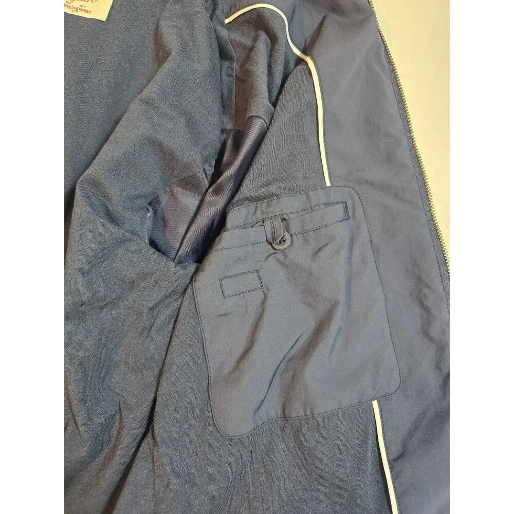 Original Penguin Navy Blue Lightweight Hoodie Jacket With Stand Collar Zip Front